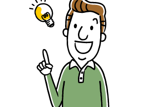 ひらめいた中年男性イラスト