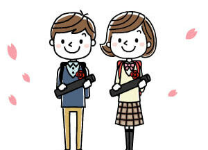 卒業男女イラスト