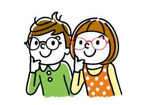 興味・関心があるメガネをつけた幼児男女イラスト